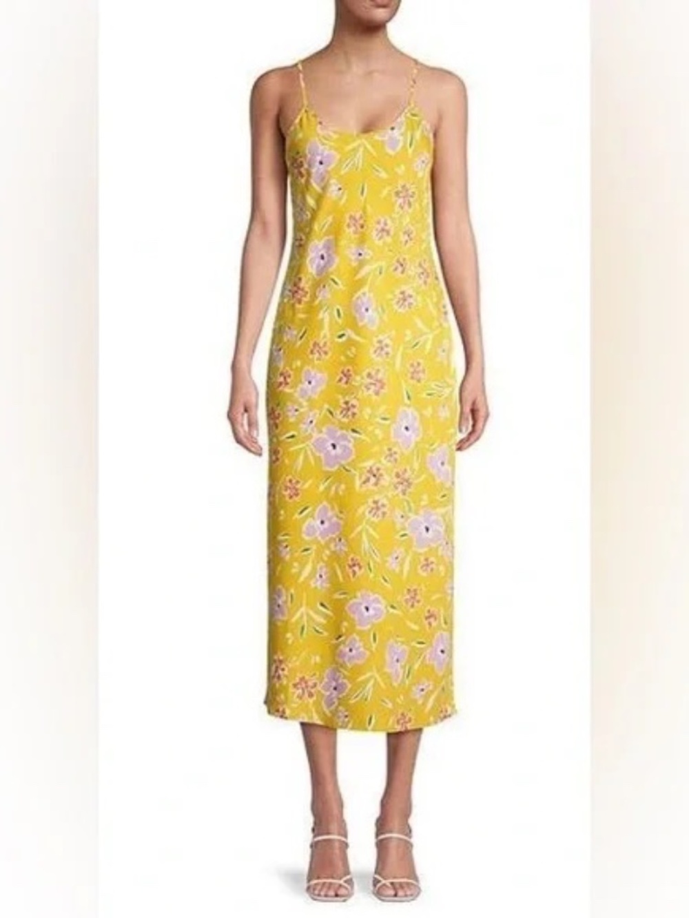 BCBG Yellow Floral Slip Dress